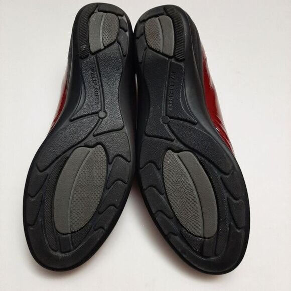 WALDLÄUFER Low Wedge Loafers Red Patent Leather Shoes Sz US 10 - Picture 15 of 16